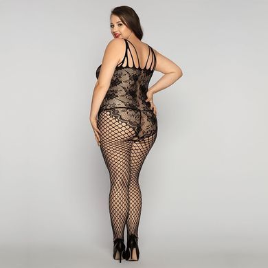 Бодистокинг на все тело с сеткой и кружевом Size Plus Black SO4993 фото
