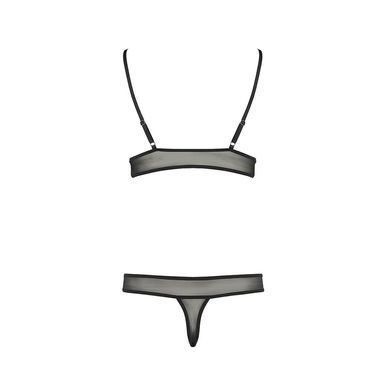 Комплект білизни Passion ERZA SET L/XL, black, ліф і трусики PS26010 фото