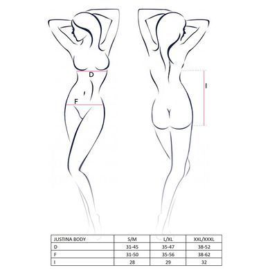 Боді монокіні з відкритими грудьми Passion JUSTINA BODY L/XL, black EL15401 фото