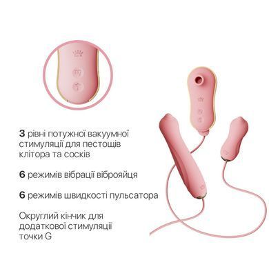 Набір 3в1 Zalo &ndash; UNICORN Set Pink, віброяйце, пульсатор, вакуумний стимулятор SO6687 фото