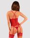 Прозрачный корсет Obsessive Lacelove corset XL/2XL Red, кружево, подвязки для чулок SO8651 фото 7
