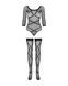 Бодистокинг Obsessive Bodystocking G320 S/M/L, чулки, боди, декор в виде линий SO7241 фото 5