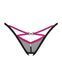 Трусики-стринги Obsessive Novenes crotchless thong, XL/2XL, сетка, стрепы, украшение со стразами, от SX0624 фото 3