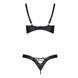 Комплект з екошкіри Passion CELINE BIKINI 6XL/7XL black, відкритий бра, стрінги зі шнурівкою SO7058 фото 4