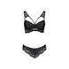 Комплект з еко-шкіри та мережива Passion LOONA SET XXL/XXXL, black, бра і трусики SO5363 фото 5