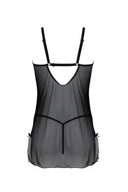 Пеньюар Passion DROSERA CHEMISE black, S/M, мереживний ліф зі стрепами, трусики в комплекті SX0474 фото