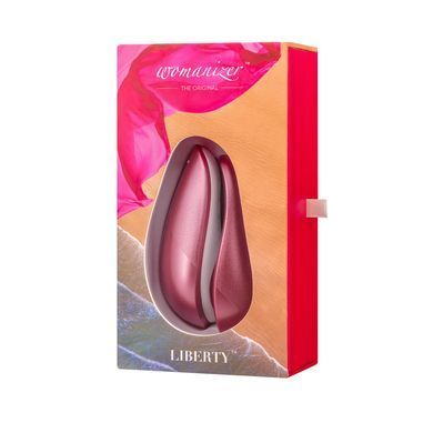Вакуумный клиторальный стимулятор Womanizer Liberty Pink, магнитная крышка, 2 насадки SO8745 фото