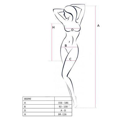 Бодістокінг мінісукня з метеликами Passion BS090 One Size white SO6390 фото