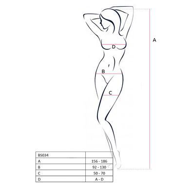 Бодистокинг Passion BS034 red, комбинезон, имитация боди и чулок PBS034R фото