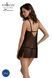 Пеньюар Passion DROSERA CHEMISE black, S/M, мереживний ліф зі стрепами, трусики в комплекті SX0474 фото 2