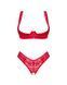 Комплект белья Obsessive Lacelove cupless 2-pcs set XS/S Red, открытый доступ, открытая грудь SO8652 фото 3