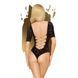 Боди Penthouse Salute Me S/L Black, имитация шнуровки на спине и декольте, геометрическое плетение SO6439 фото 2