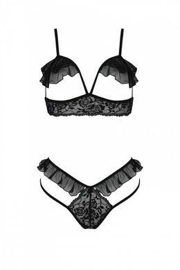 Эротический комплект Passion DOLLY SET, L/XL, black, с открытыми чашками SO9704 фото