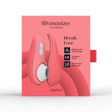 Вакуумный клиторальный стимулятор Womanizer Liberty 2 Vibrant Rose, 8 режимов, магнитная крышечка SX0522 фото