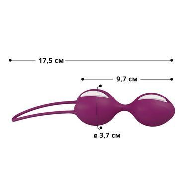 Вагінальні кульки Fun Factory SMARTBALLS DUO, бордово-білі, 2 шт, діаметр 3,2 та 3,6 см SX0963 фото