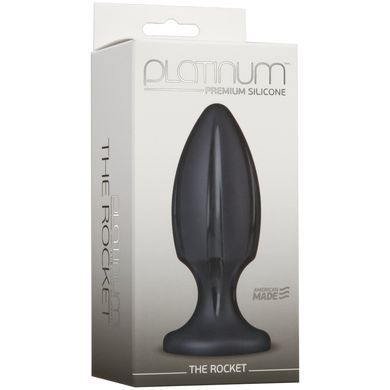 Анальный плаг с каналами для смазки Doc Johnson Platinum Premium Silicone &mdash; The Rocket &mdash; Black SO4916 фото