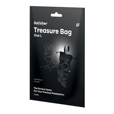 Мешочек для секс-игрушек Satisfyer Treasure Bag L, черный, на шнурке SX0549 фото