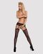 (SALE) Сітчасті панчохи-стокінги з квітковим малюнком Obsessive Garter stockings S207 S/M/L,чорні, імітація SO7266 фото 3