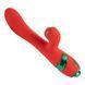 Вибратор-кролик с пульсацией и флоггером LOCKINK SEVANDA Whip Vibrating Massage Wand, красно-зеленый SX0903 фото 5