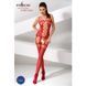 Бодистокинг Passion BS054 red, комбинезон, имитация чулок, открытый животик PBS054R фото 2