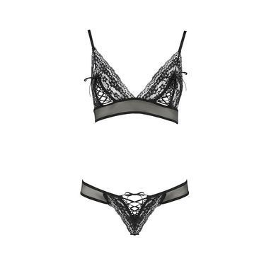 Комплект білизни Passion ERZA SET XXL/XXXL, black, ліф і трусики PS26012 фото