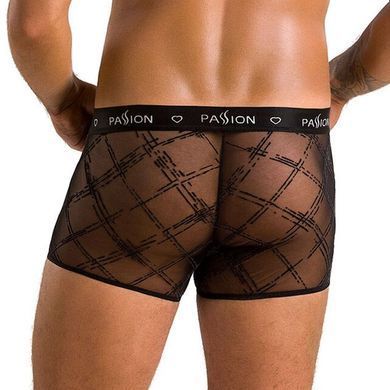 Мужские прозрачные боксеры Passion 032 SHORT JAMES S/M Black, сетка SO7568 фото
