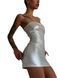 Мінісукня D&A, XS-S, white, nylon-lycra відкриті плечі з блискавкою на всю довжину SX1240 фото 3