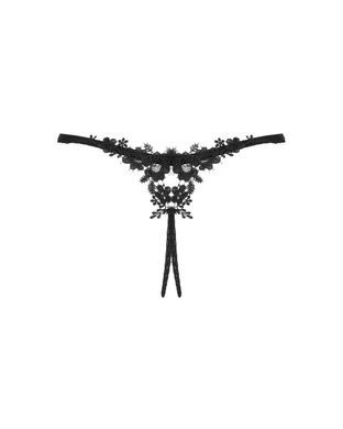 Прозрачные стринги с доступом Obsessive Celia Noir crotchless thong XL/2XL SO7873 фото