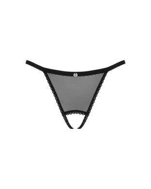 Прозрачные стринги с доступом Obsessive Celia Noir crotchless thong XL/2XL SO7873 фото