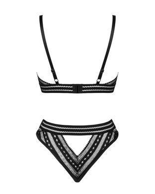 Комплект білизни Obsessive Natilya 2-pcs set M/L, black, бюстгальтер, трусики SO7718 фото