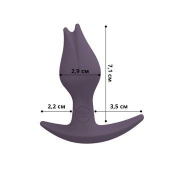 Анальная пробка Fun Factory BOOTIE FEM, фиолетовая, в виде бутона, диаметр 2,9 см, тонкий ограничитель SX1001 фото