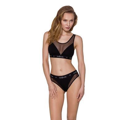 Топ з прозорою вставкою Passion PS002 TOP L, black SO4199 фото