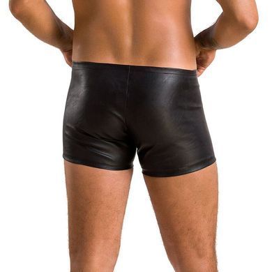 Мужские кожаные боксеры с молниями Passion 049 SHORT MATT S/M Black SO7619 фото