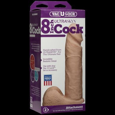 Фаллоимитатор Doc Johnson Vac-U-Lock - 8 Inch ULTRASKYN Cock White, диаметр 5,1см SO1561 фото