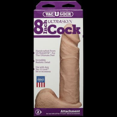 Фаллоимитатор Doc Johnson Vac-U-Lock - 8 Inch ULTRASKYN Cock White, диаметр 5,1см SO1561 фото