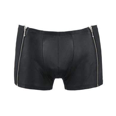 Мужские кожаные боксеры с молниями Passion 049 SHORT MATT S/M Black SO7619 фото