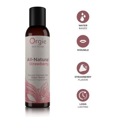 Лубрикант на водной основе Orgie All Natural Strawberry, 150 мл, со вкусом и ароматом клубники SX1496 фото