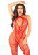 Бодистокинг Leg Avenue Seamless Net and Lace Lingerie Jumpsuit One Size, Red SX1758 фото 1