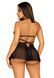 Сорочка беби-долл с открытыми чашками Leg Avenue Lace and mesh babydoll & panty Black M, стринги SO9164 фото 2