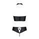 Комплект из экокожи Passion NANCY BIKINI 4XL/5XL black, бра и трусики с имитацией шнуровки SO7102 фото 4