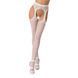 Кружевные колготки-бодистокинги Passion S014 One Size, White, имитация чулок и пояса с гартерами PSS014W фото 1