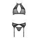Комплект белья Passion SATARA SET XXL/XXXL black, топ, пояс для чулок, стринги SO8483 фото 3