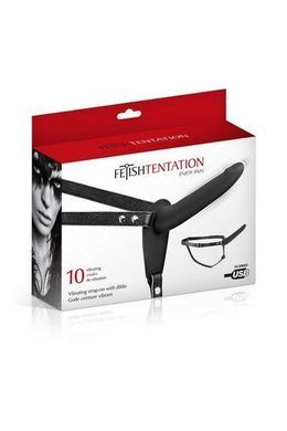 Страпон с вибрацией Fetish Tentation Vibrating Strap-On with Dildo Black (мятая упаковка!!!) SO3749-R фото