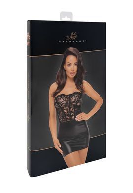 Платье Noir Handmade F300 Solace, XXL, кружево, корсетный верх, шнуровка сзади, юбка мини под латекс SX0241 фото