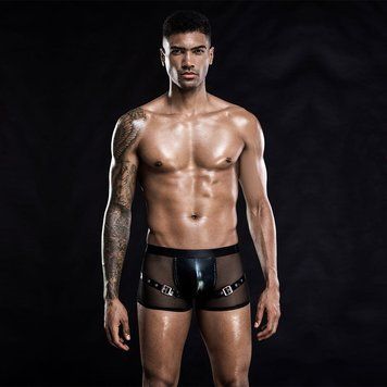 Мужские эротические сетчатые трусы с ремнями, One Size Black SO3679 фото