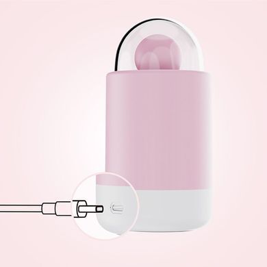 Вібратор-цукерка на паличці KISSTOY Pink Pop, зарядний кейс-нічник, 10 режимів вібрації SO9989 фото
