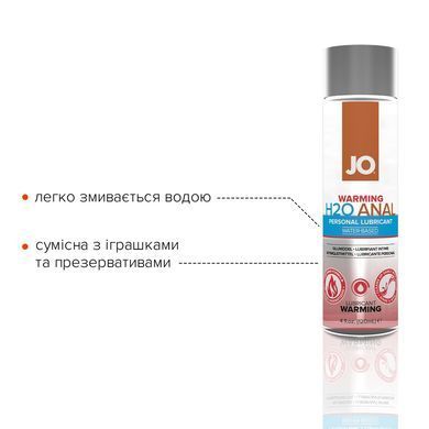 Анальная смазка JO ANAL H2O &mdash; WARMING (120 мл) разогревающая, на водной основе SO1681 фото