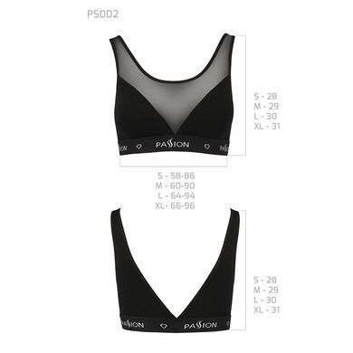 Топ с прозрачной вставкой Passion PS002 TOP M, black SO4200 фото