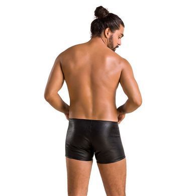 Мужские кожаные боксеры с молниями Passion 049 SHORT MATT XXL/XXXL Black SO7620 фото