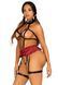 BDSM-костюм ученицы Leg Avenue Harness teddy & skirt L Black, портупея, мини-юбка, экокожа SO8569 фото 3